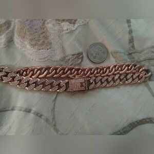 Rose Gold Chain Choker with Rhinestones
